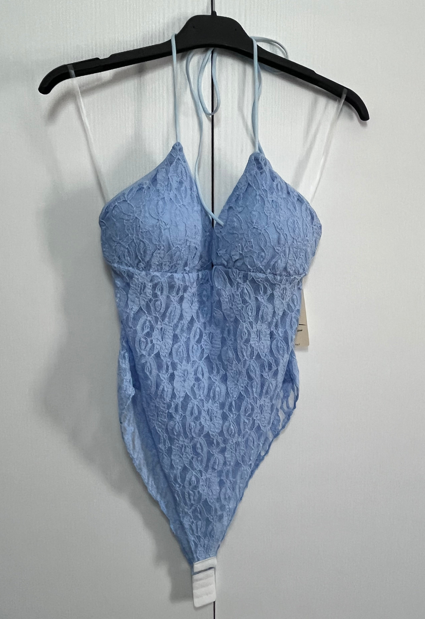 Body in pizzo floreale con allacciatura al collo TAGLIA UNICA 40/46