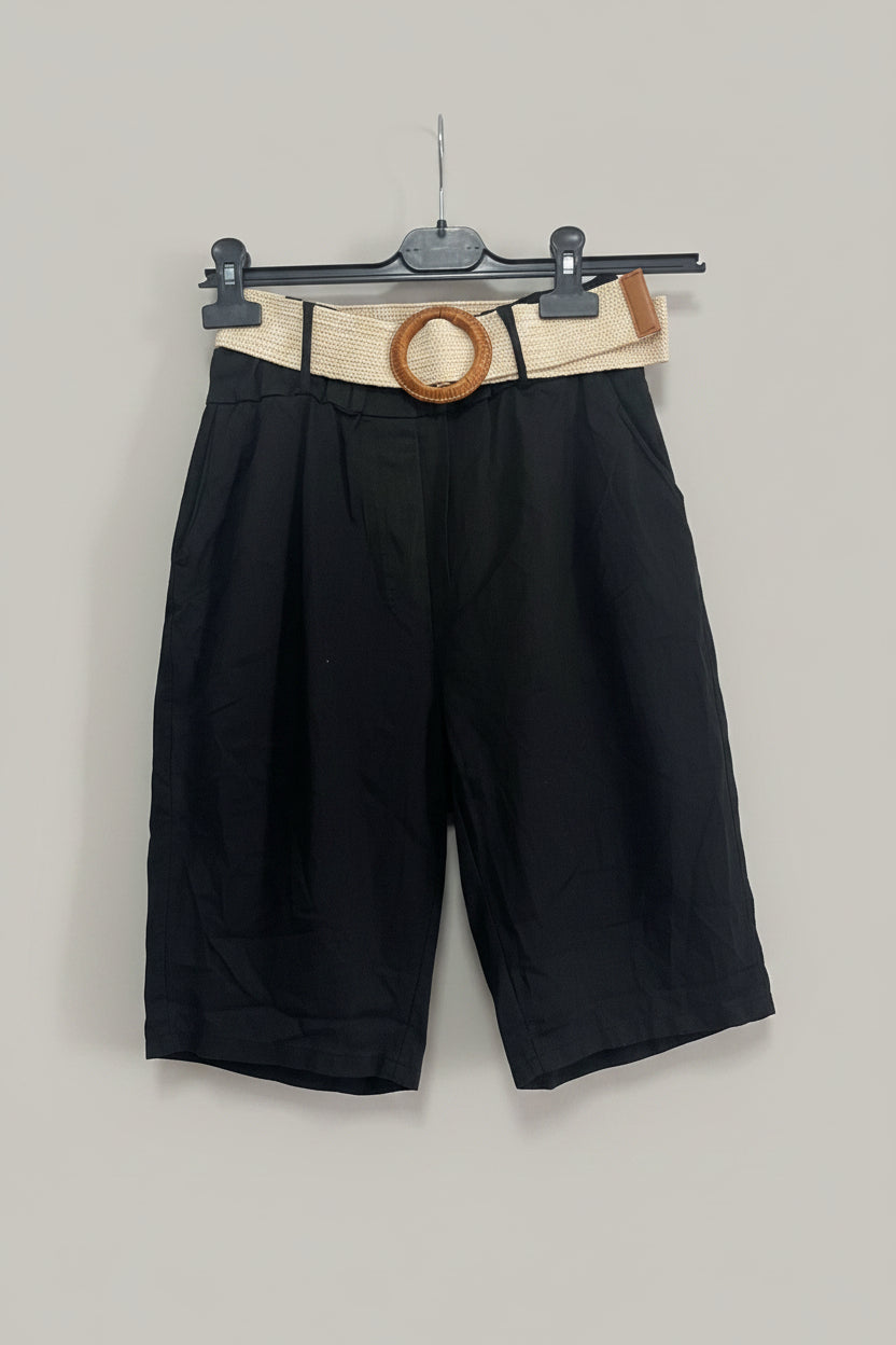 Bermuda con cintura in rafia Taglia Unica 40/48 (in offerta)