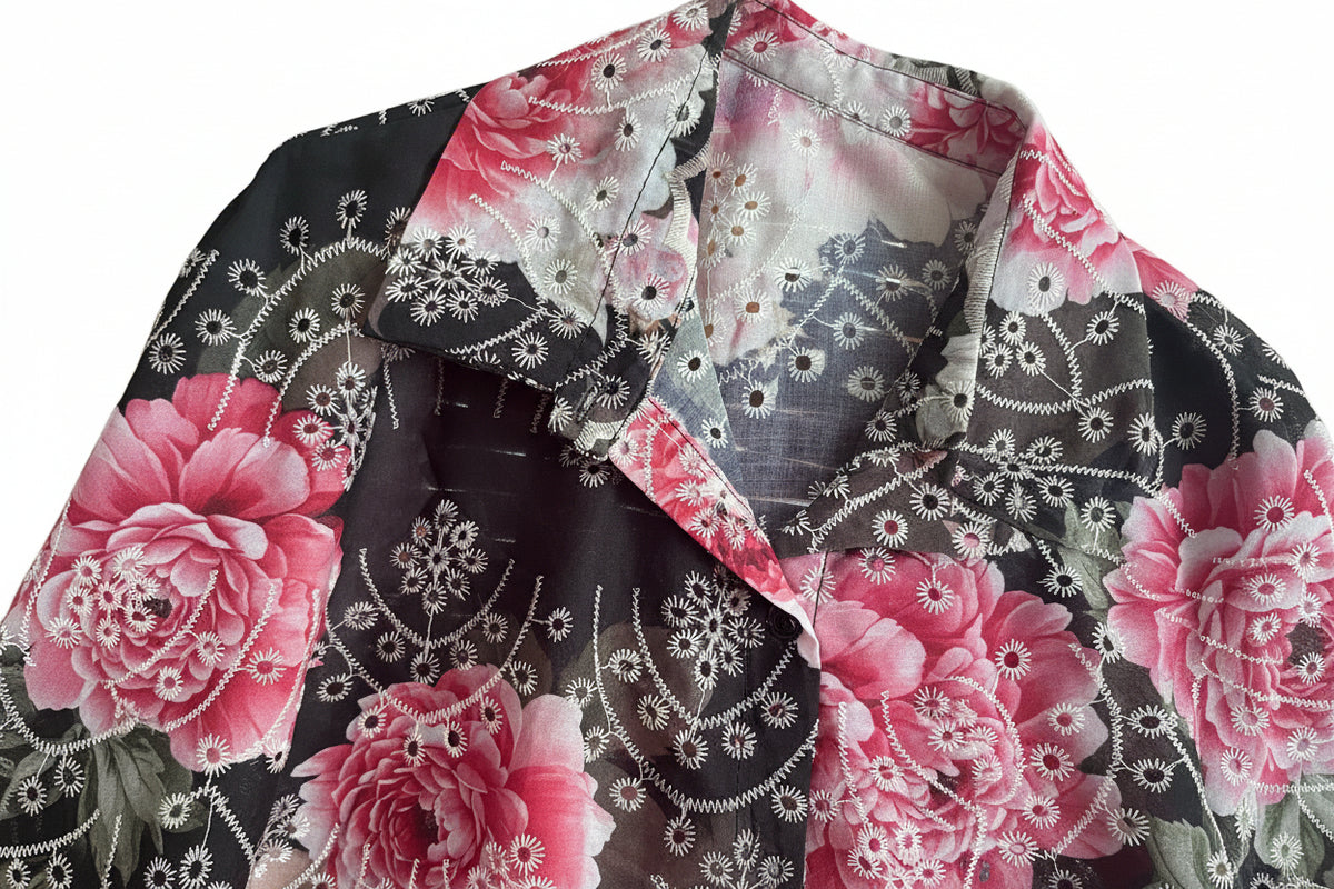 Camicia floreale e maniche a palloncino taglia unica 44/52(in offerta)