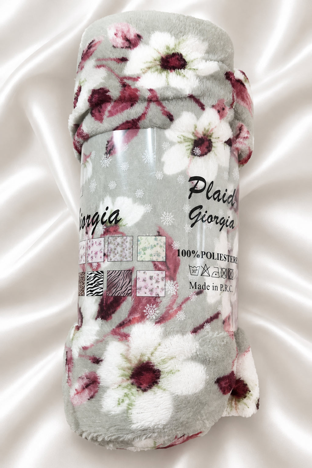Plaid Giorgia fantasia fiori rosa