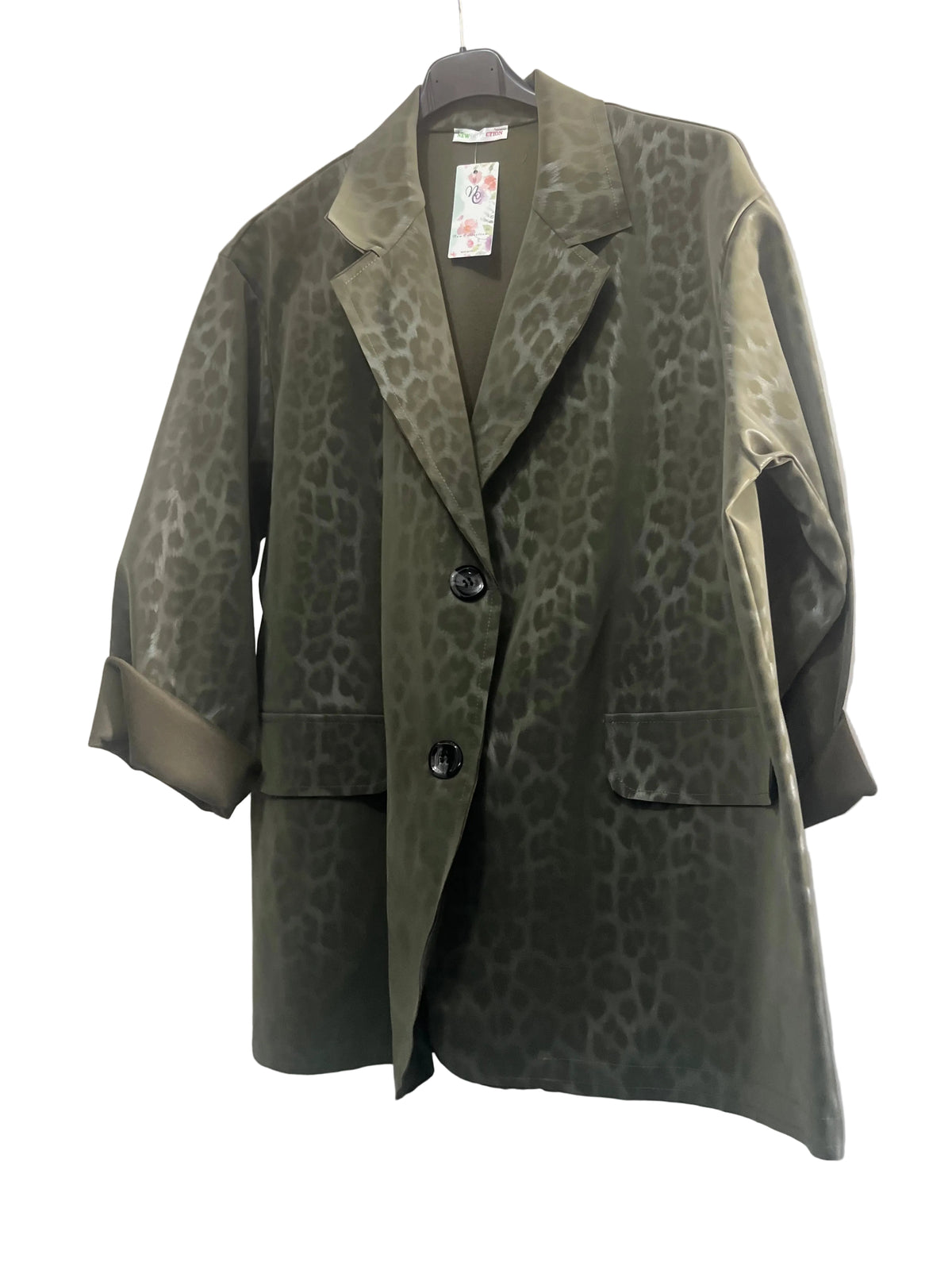 Blazer"Madison" oversize con fantasia animalier taglia unica 40/56