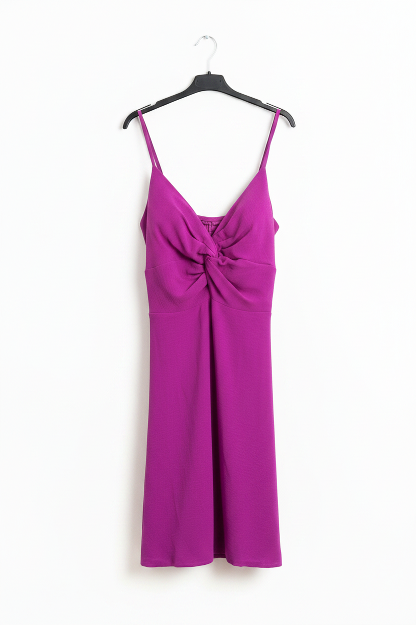 Vestito corto  con nodo e gonna svasatataglia unica 40/48