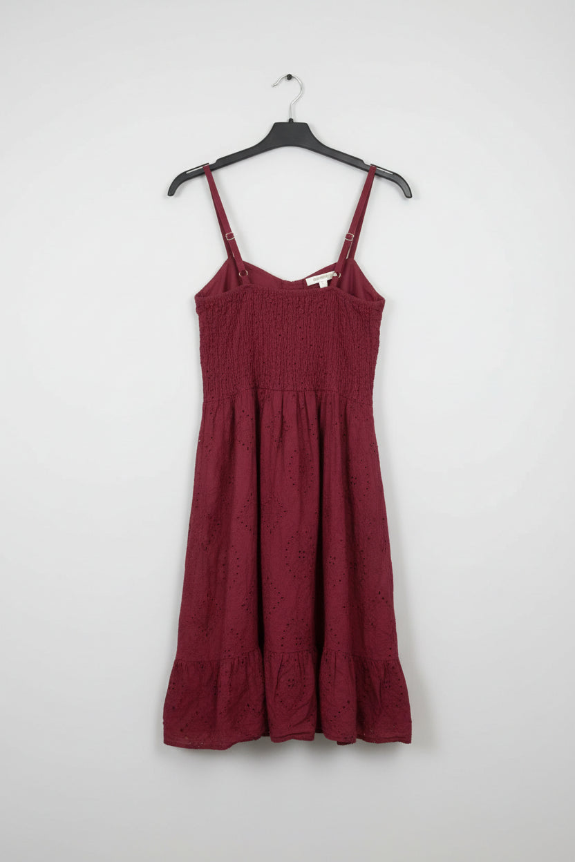Vestito corto bianco in sangallo con bustier