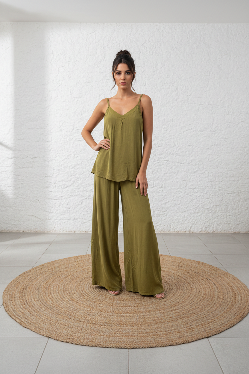 Completo due pezzi top e pantaloni taglia unica 40/ 48