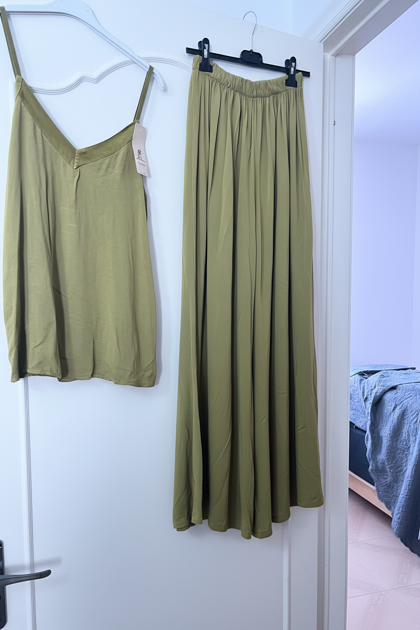 Completo due pezzi top e pantaloni taglia unica 40/ 48