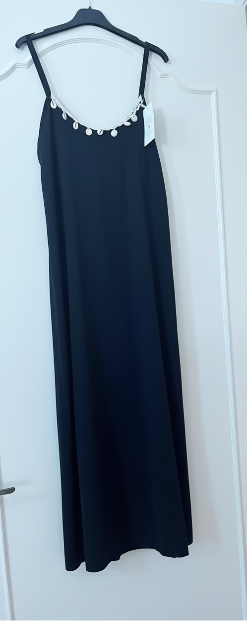 Vestito lungo spalline sottili con pizzo e conchiglie taglia unica 40/ 48