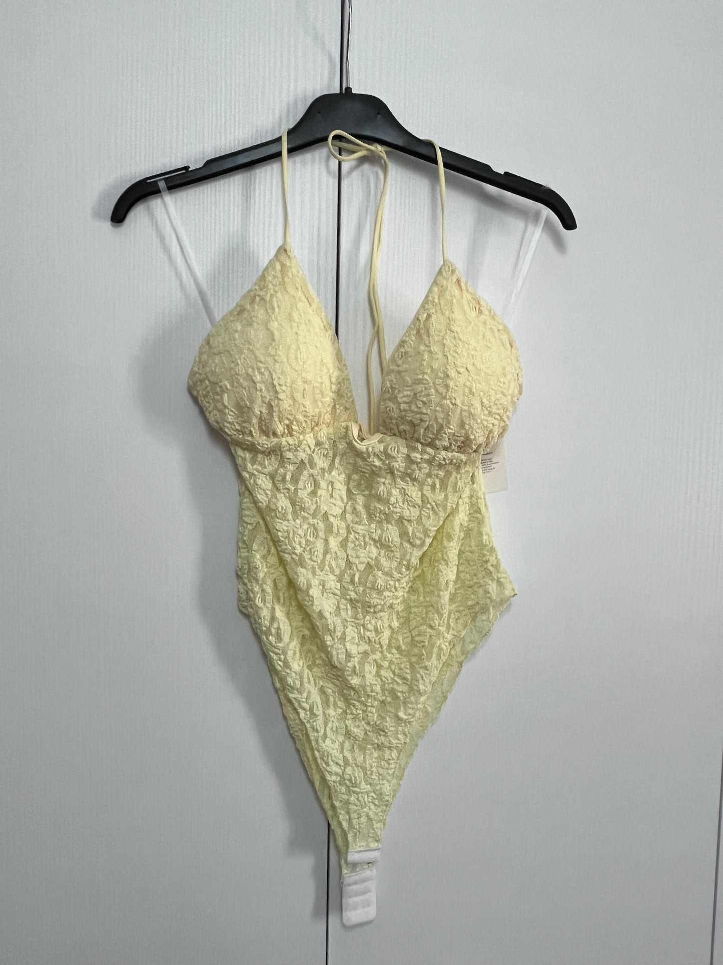 Body in pizzo floreale con allacciatura al collo TAGLIA UNICA 40/46