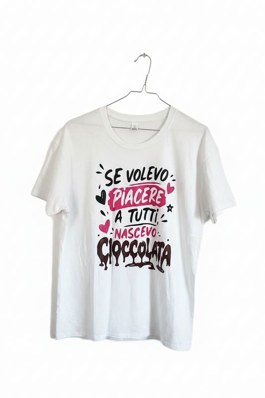 T-shirt "Simpatica" in cotone con scritta taglia unica 40/54