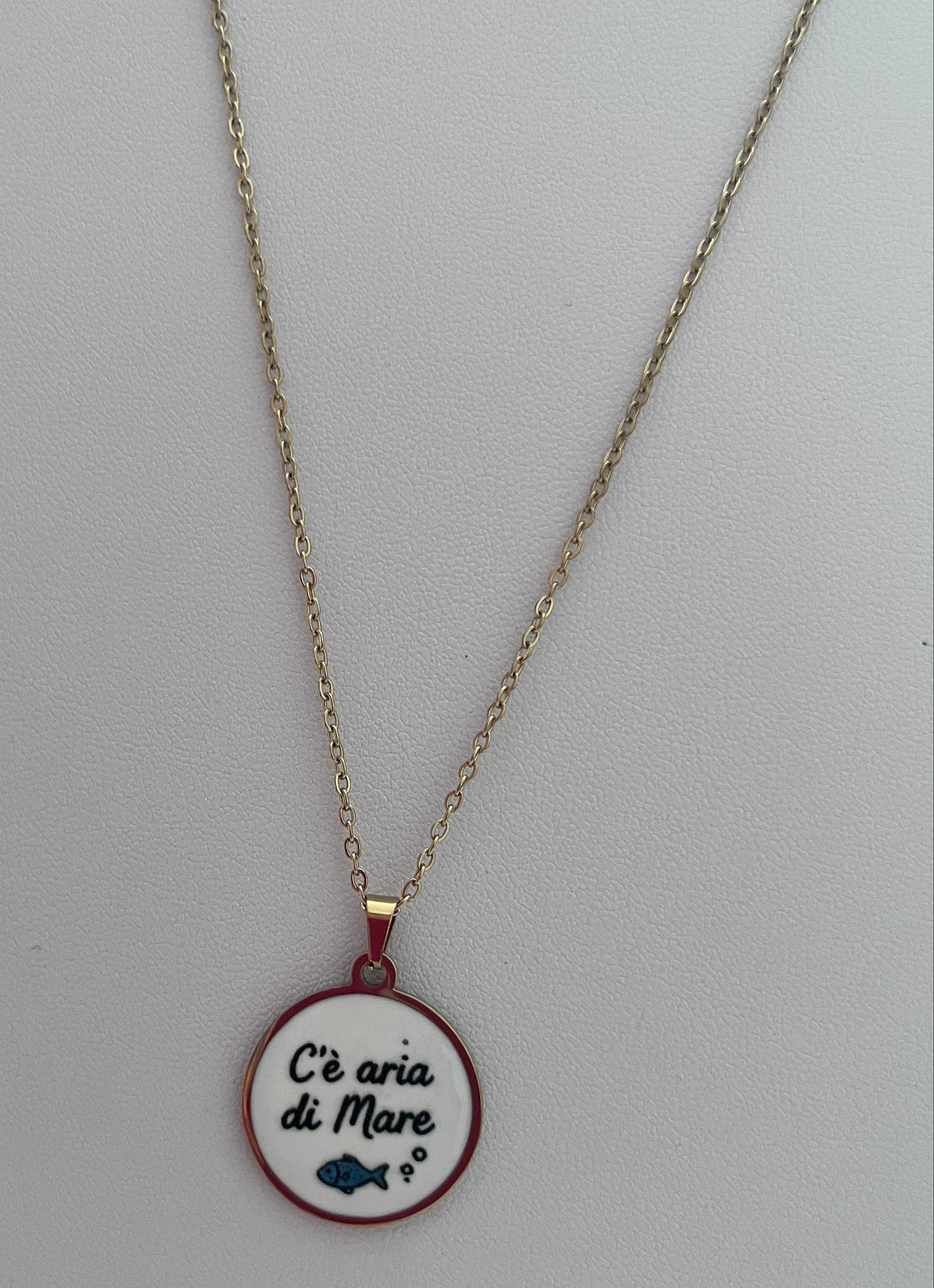 Collana Mare dorata con frase