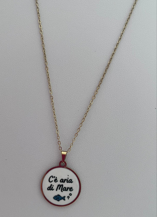 Collana Mare dorata con frase