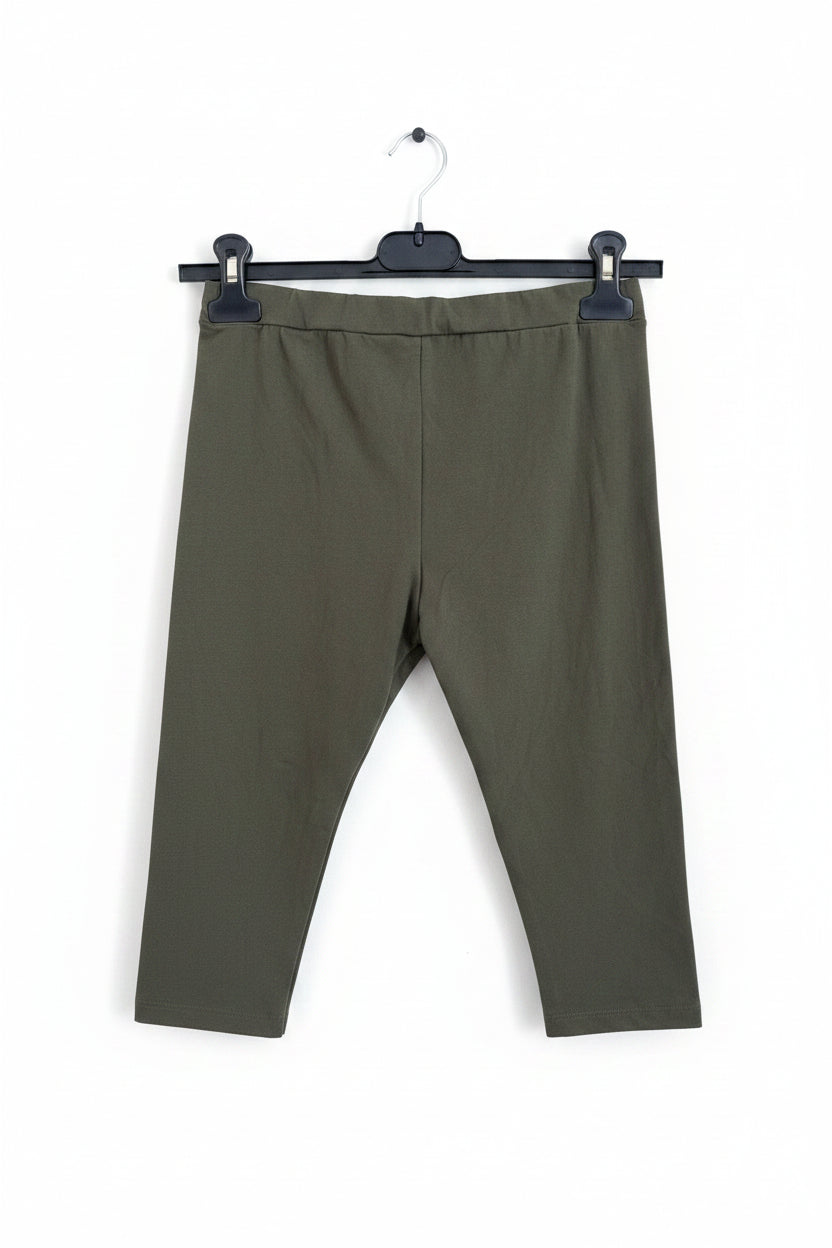 Leggings capri verde militare a vita alta