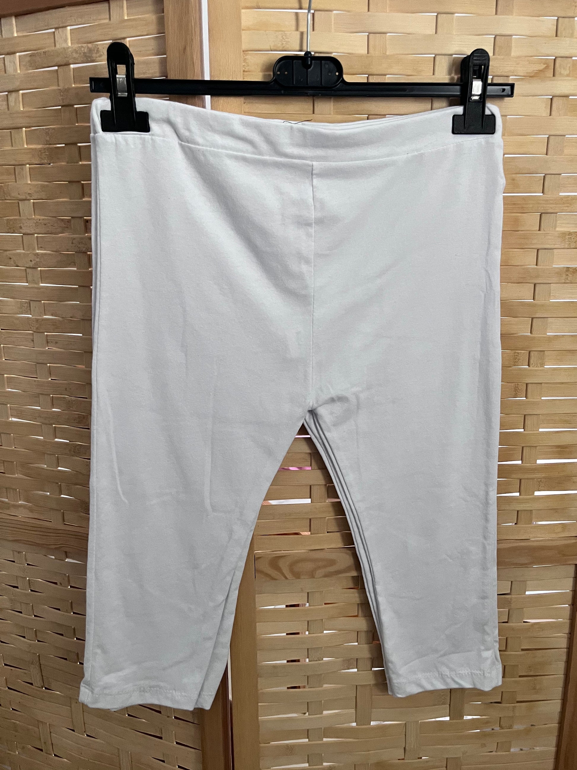 Leggings capri bianchi a vita alta