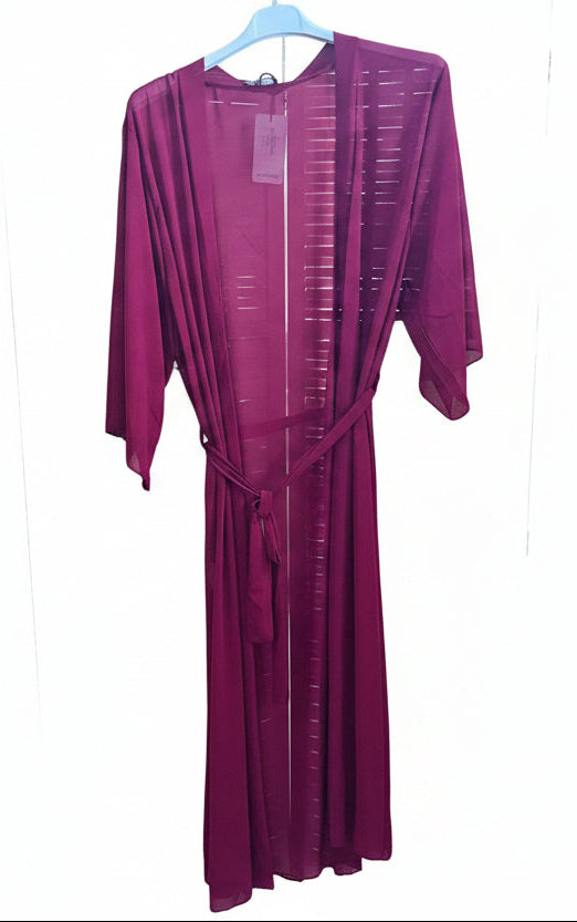 Kimono lungo in chiffon con cintura taglia unica 44/54( in saldo)