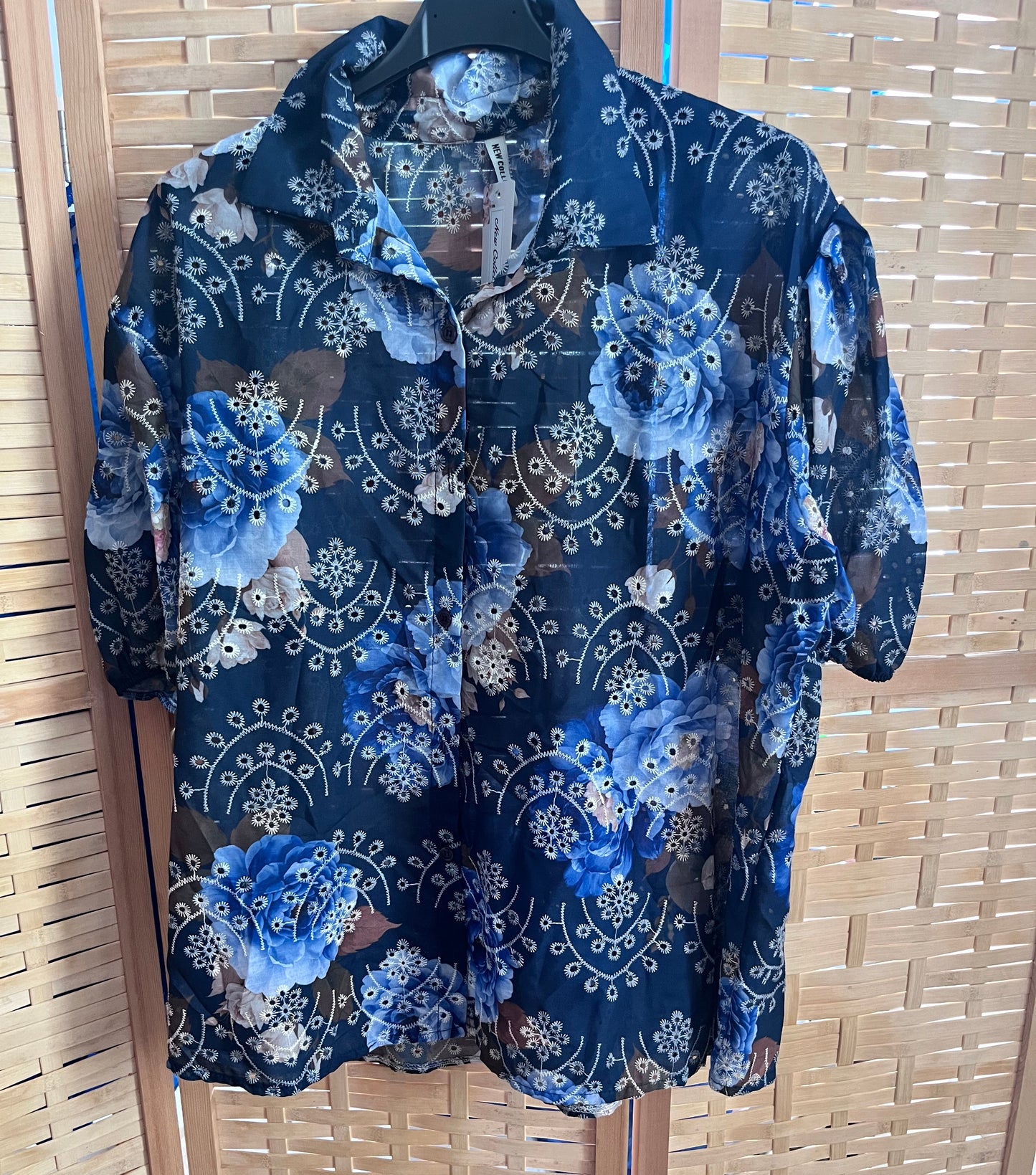Camicia Gemma floreale e maniche a palloncino 46/54