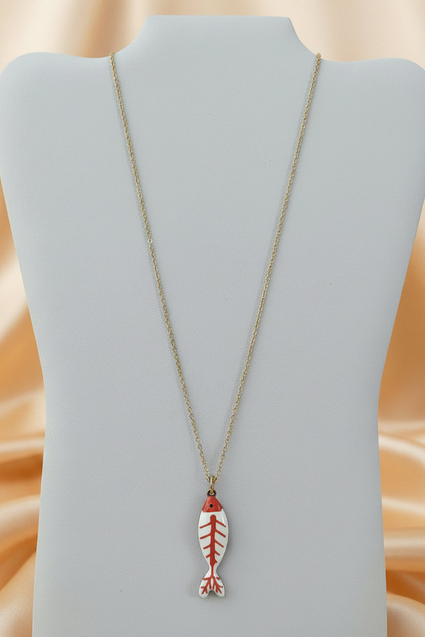 Collana con ciondolo pesciolino arancione