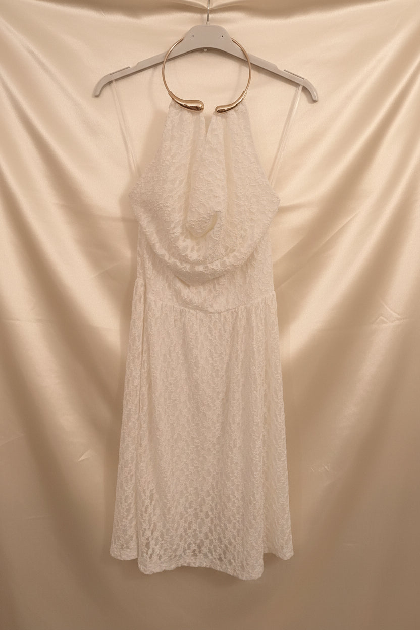 Abito in pizzo  con collana rigida integrata  – Taglia Unica 40/46