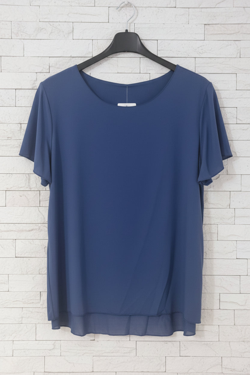 T-shirt tinta unita blu denim