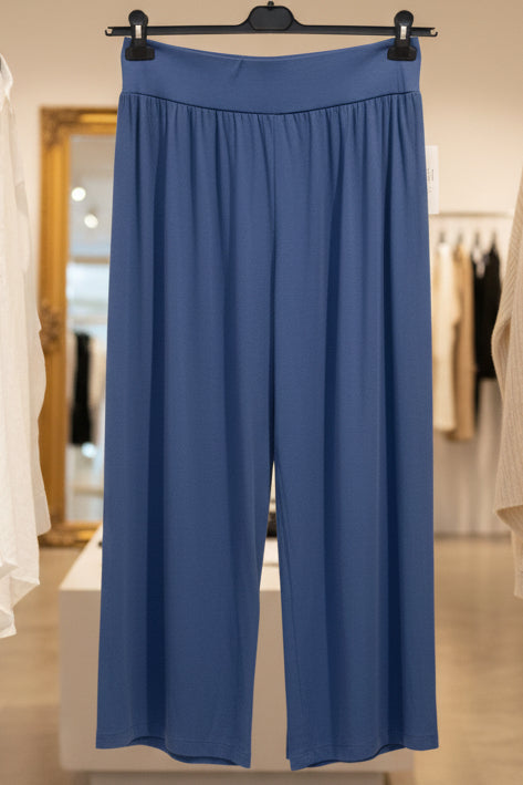 Pantaloni palazzo blu denim