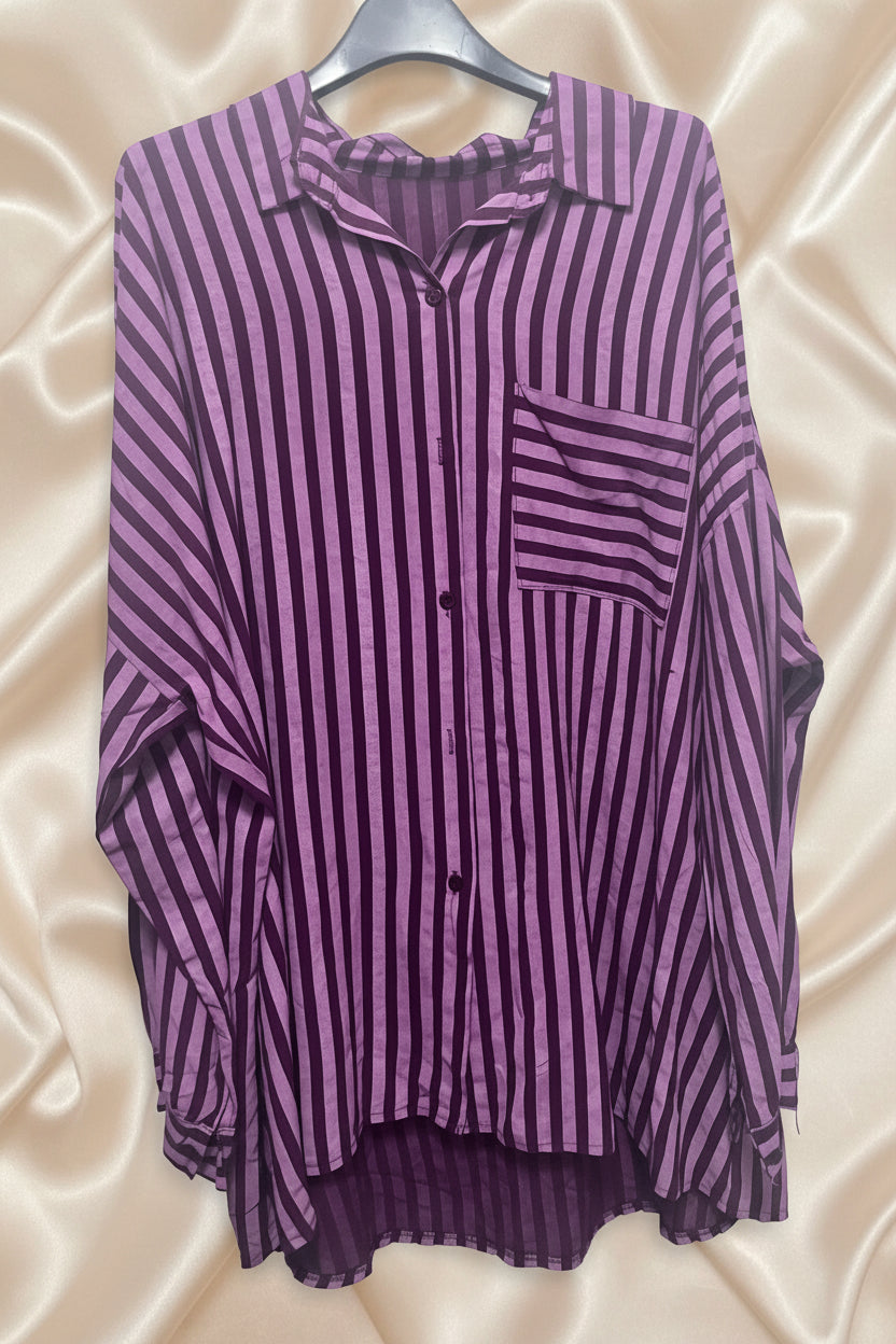 Camicia  a righe verticali taglia unica 46/52