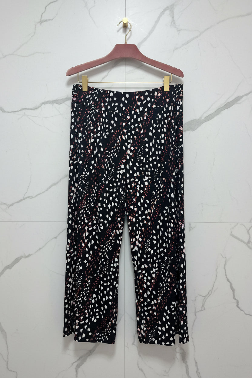 Pantaloni palazzo stampa animalier nero e bianco