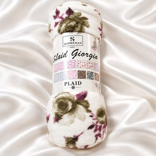 Plaid Giorgia fantasia foglie verdi