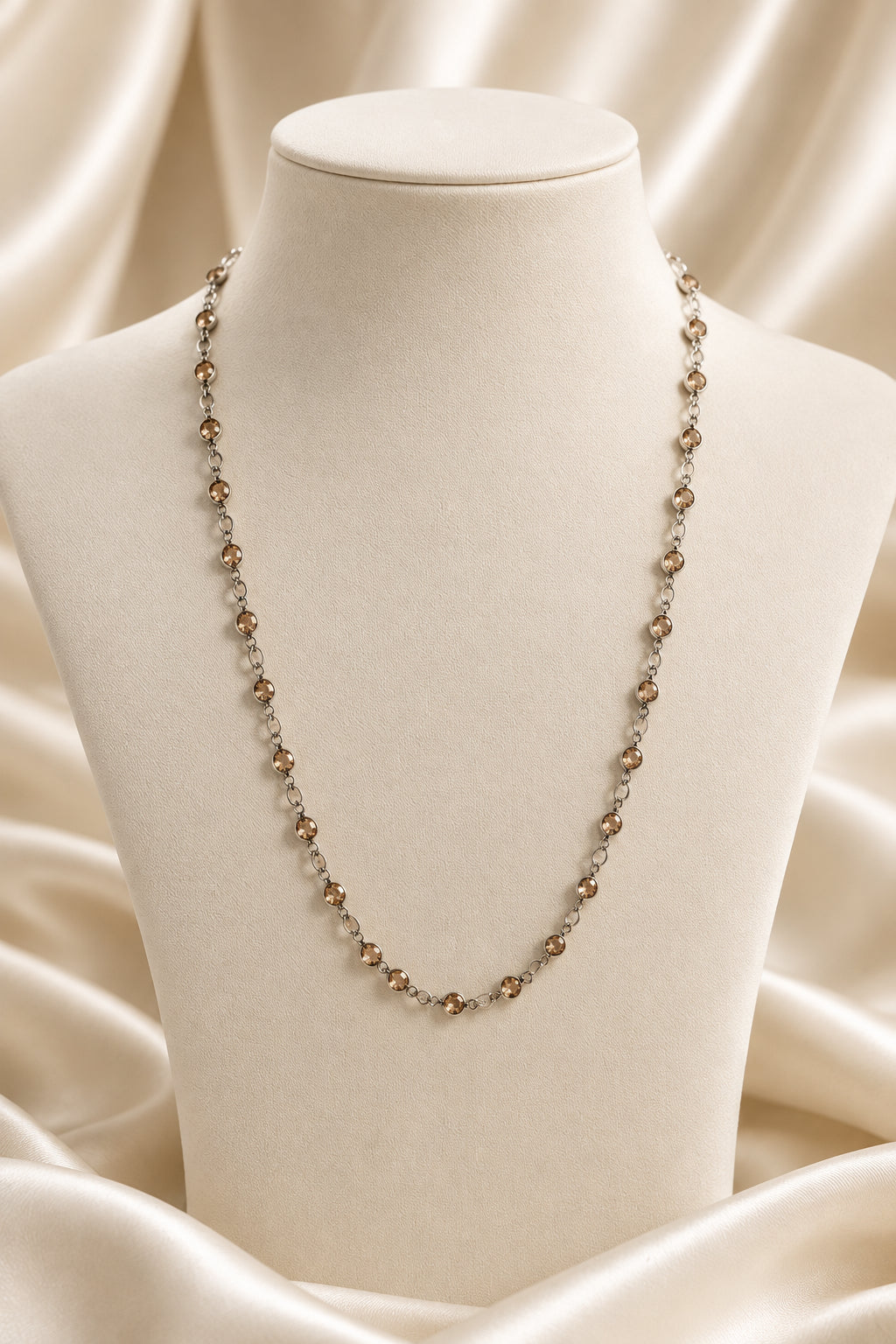 Collana "Splendore"con cristalli colorati e catenina argentata