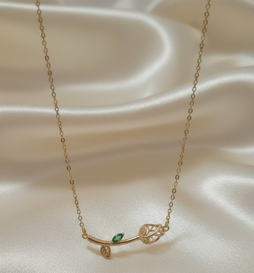 Collana "Tulipano" con ramoscello dorato