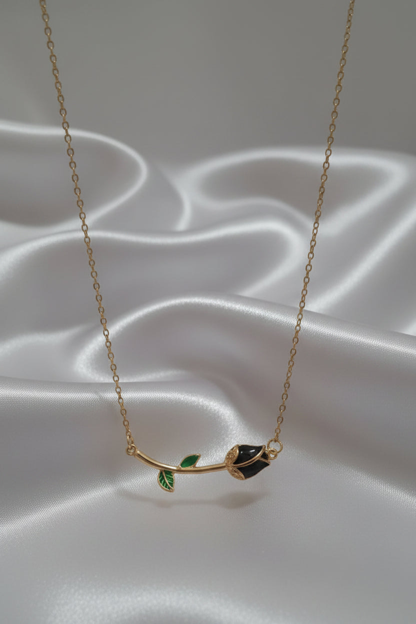 Collana "Tulipano" con ramoscello dorato