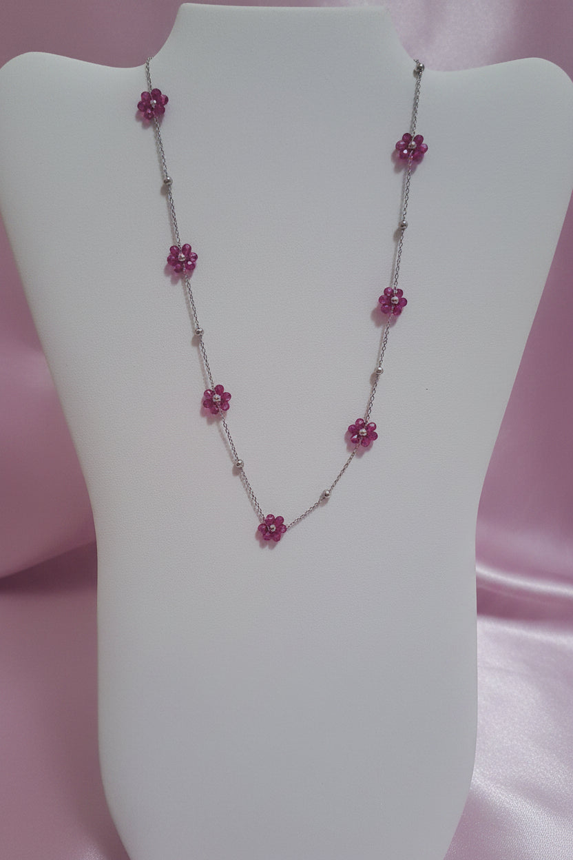 Collana "Primavera"con fiorellini (varie colorazioni)